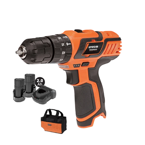 Δραπ/δα Κόμπακτ Κρουστ. Unipower 2Ταχ 10mm 2 Li-ion 2.0A 12V 30Nm Krausmann Και Τσάντα(U71012-22S)