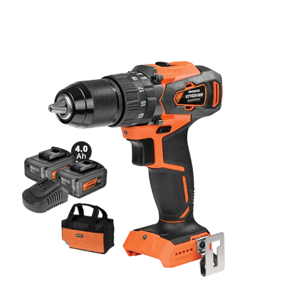 Δραπ/δα Κόμπακτ Κρουστ. Unipower 2Ταχ 13mm 2 Li-ion 4.0A 20V "BL" 45Nm Krausmann Και Τσάντα(U71020-24SB)