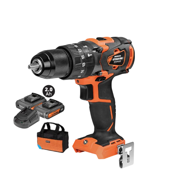 Δραπ/δα Κρουστ. Unipower 13mm 2 Li-ion 2.0A 20V "BL" 60Nm Krausmann Και Τσάντα(U72020-22SB)