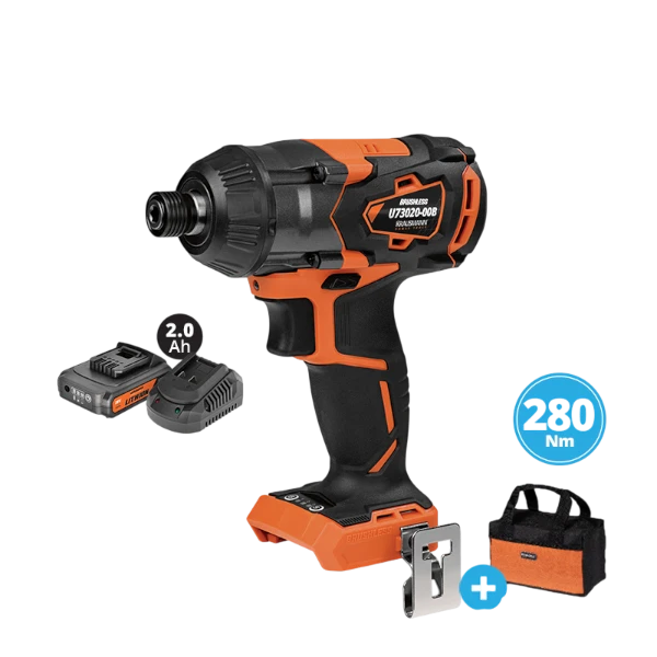 Κατσαβίδια Κόμπακτ Παλμ. 1/4" Unipower Li-ion 2.0A 20V "BL" 280Nm Krausmann Και Τσάντα (U73020-12SB)