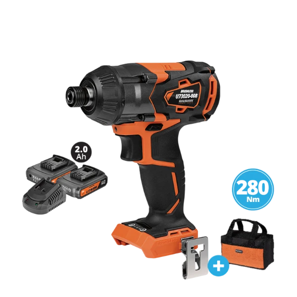 Κατσαβίδια Κόμπακτ Παλμ. 1/4" Unipower 2 Li-ion 2.0A 20V "BL" 280Nm Krausmann Και Τσάντα (U73020-22SB)