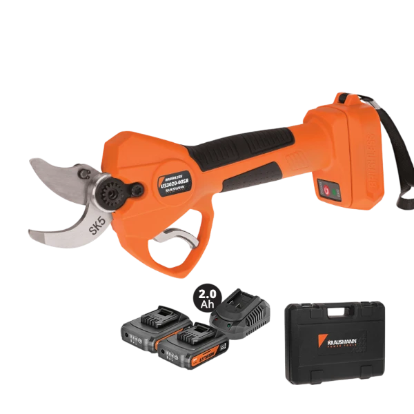 Ψαλίδια Κλάδου 2 Li-ion 2.0A Unipower 20V BL 30mm Krausmann Και Κασετίνα (U33020-22SB)