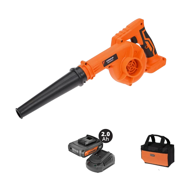 Φυσητήρες-Αναρροφητ. Ρυθμ. Ταχ. Compact Li-ion 2.0A Unipower 20V Krausmann Με Τσάντα (U38020-12S)