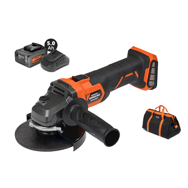 Γωνιακοί Τροχοί 125mm Li-ion 5.0A Unipower 20V "BL" Krausmann Με Τσάντα (U87020-15SB)