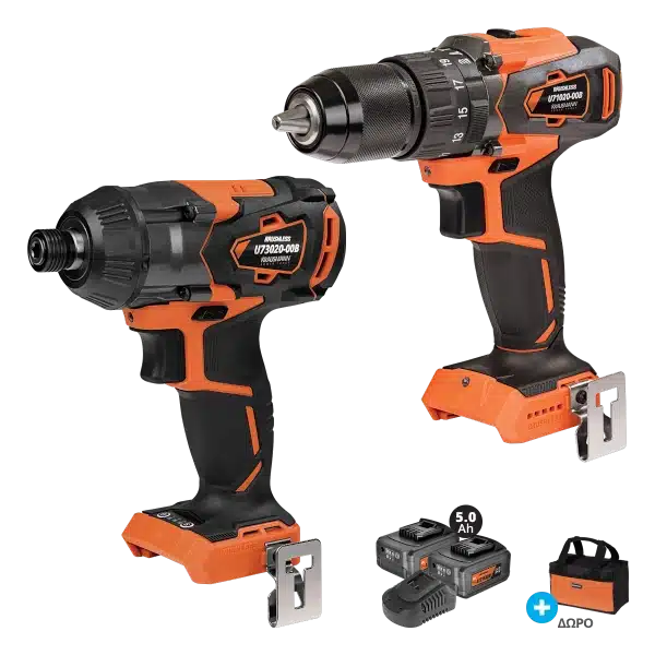 Σετ Δραπ/δα(U71020) Και Κατσ.(U73020) Unipower Krausmann 2 Li-ion 5.0A "BL" 20V Με Τσάντα (US102-25SB)