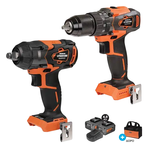 Σετ Δραπ/δα(U71020) Και Μπουλ/δα(U75020) Unipower Krausmann 2 Li-ion 4.0A BL 20V Με Τσάντα (US103-24SB)