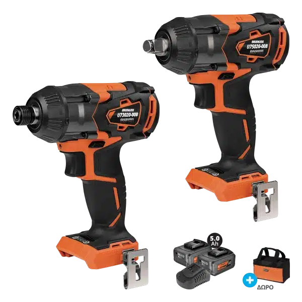 Σετ Κατσ.(U73020) Και Μπουλ/δα (U75020) Unipower Krausmann 2 Li-ion 5.0A BL 20V Με Τσάντα (US106-25SB)