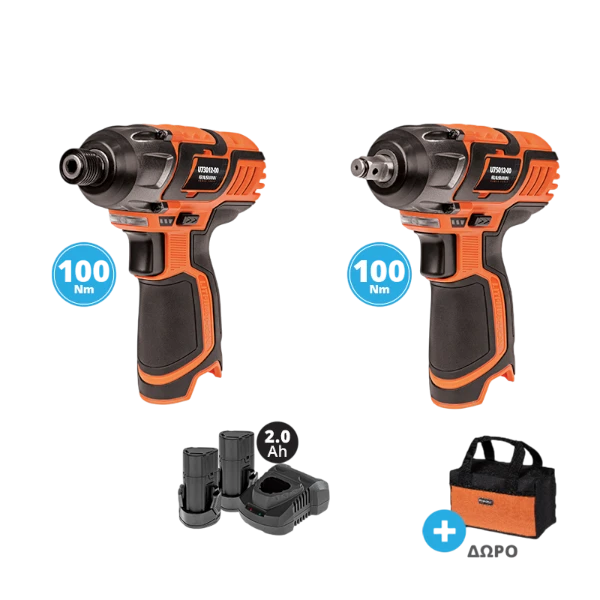 Σετ Κατσ.(U73012) + Μπουλ/δα(U75012) Unipower Krausmann 2 LI-ION 2.0A "BL" 12V Με Τσάντα (US119-22S)