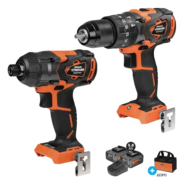 Σετ Δραπ/δα(U72020) Και Κατσ.(U73020) Unipower Krausmann 2 Li-ion 5.0A BL 20V Με Τσάντα (US121-25SB)