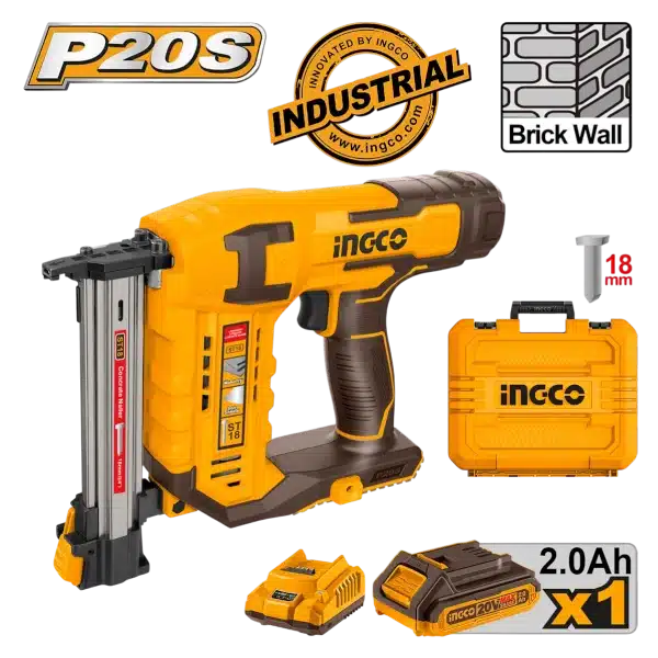 Καρφωτικό Τοίχου Μπαταρίας 20V + 1x2.0Ah + Φορτιστής Super Ingco