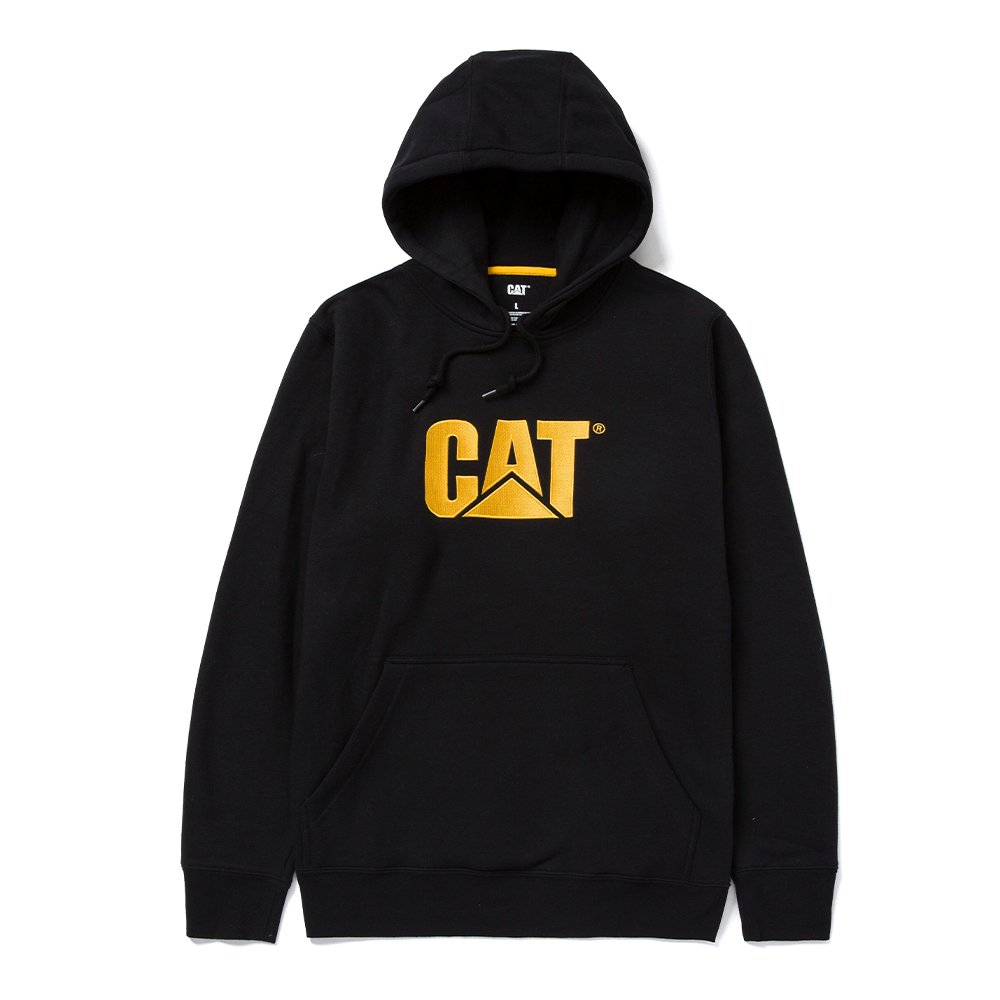 CAT Μπλούζα φούτερ με κουκούλα trademark μαύρη S W10646