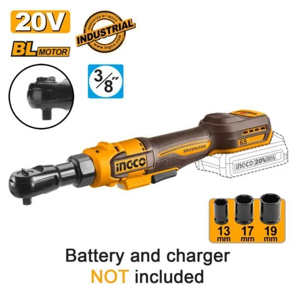 Καστάνια 3/8" Μπαταρίας 20V Li-Ion SOLO Ingco