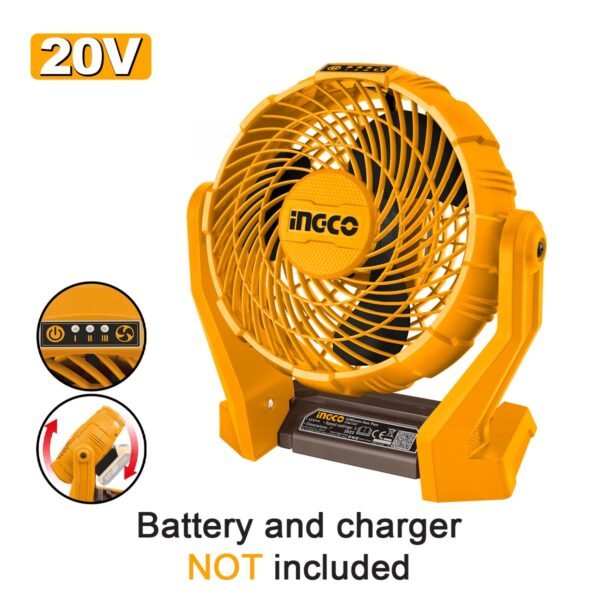 Ανεμιστήρας Μπαταρίας 20V Li-Ion SOLO Ingco