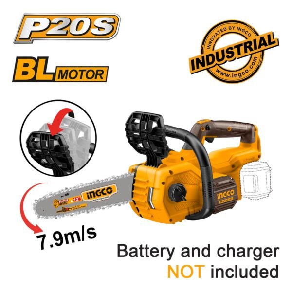 Αλυσοπρίονο Μπαταρίας 20V Li-Ion με 12"/30cm Λάμα SOLO Ingco