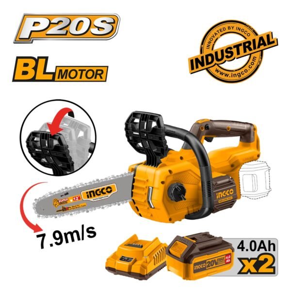 Αλυσοπρίονο Μπαταρίας 20V Li-Ion με 12"/30cm Λάμα Ingco
