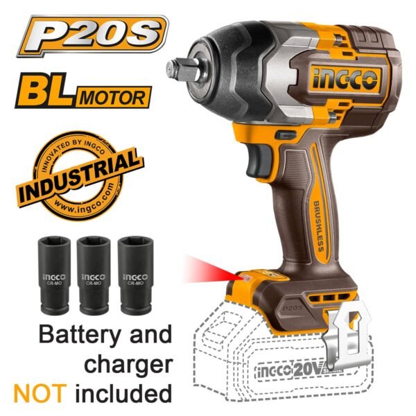 Μπουλονόκλειδο Κρουστικό Μπαταρίας 20V Li-Ion SOLO 850-1000 Nm Ingco