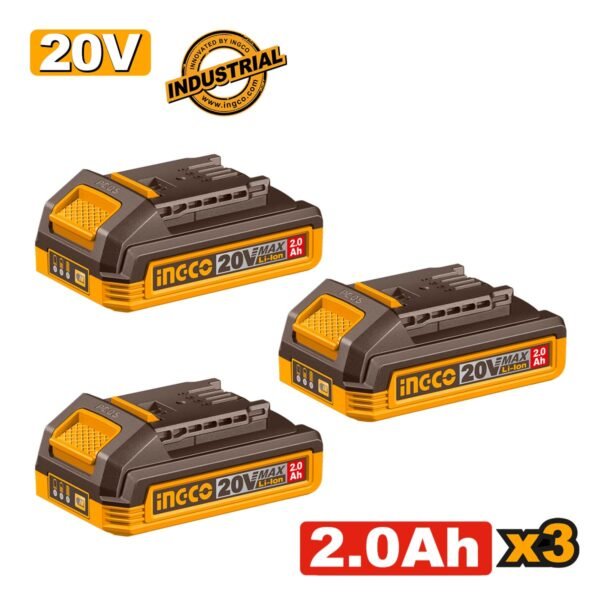 Μπαταρίες 20V 2.0Ah  Σετ 3 τεμ. Ingco