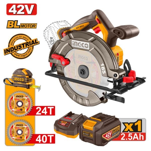 Δισκοπρίονο Μπαταρίας 42V Li-Ion Φ 185mm Ingco