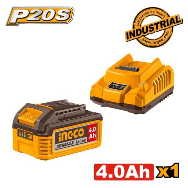 Μπαταρία 20V 4.0Ah Li-Ion + Φορτιστής 2Α Σετ Ingco