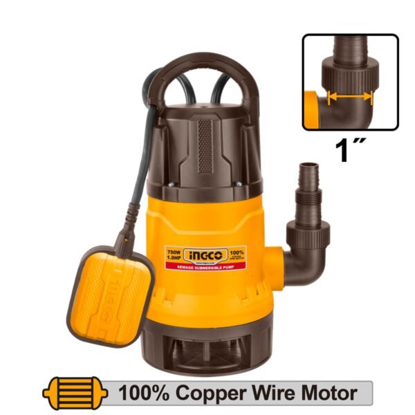 Υποβρύχια Αντλία Νερού - Ακαθάρτων 750W Ingco