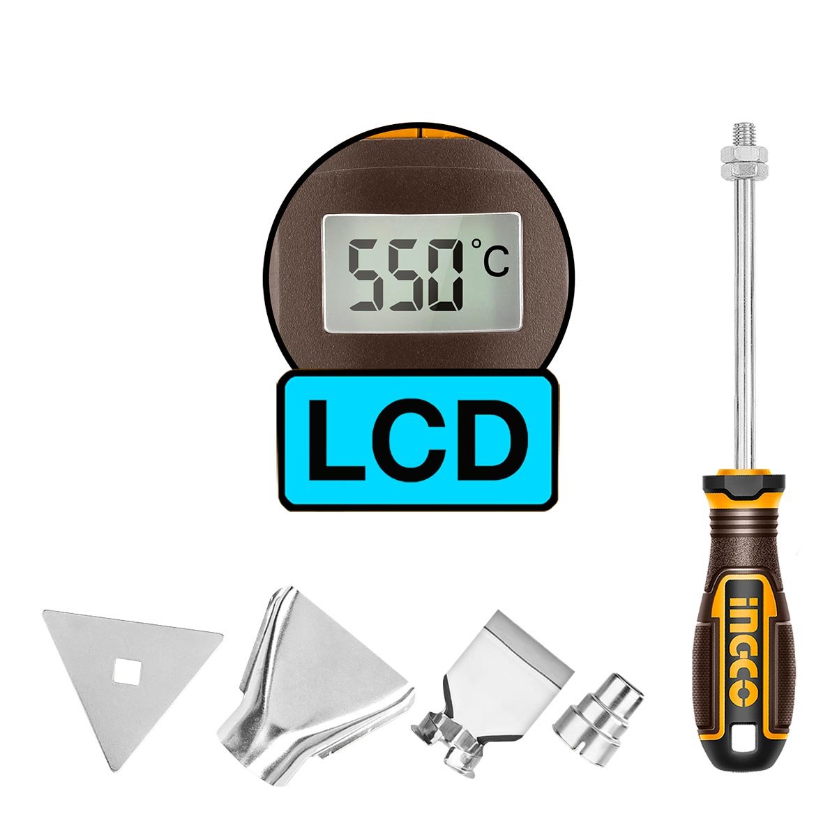 Πιστόλι Θερμού Αέρα Μπαταρίας 20V Li-Ion με LCD Οθόνη SOLO Ingco - Image 3